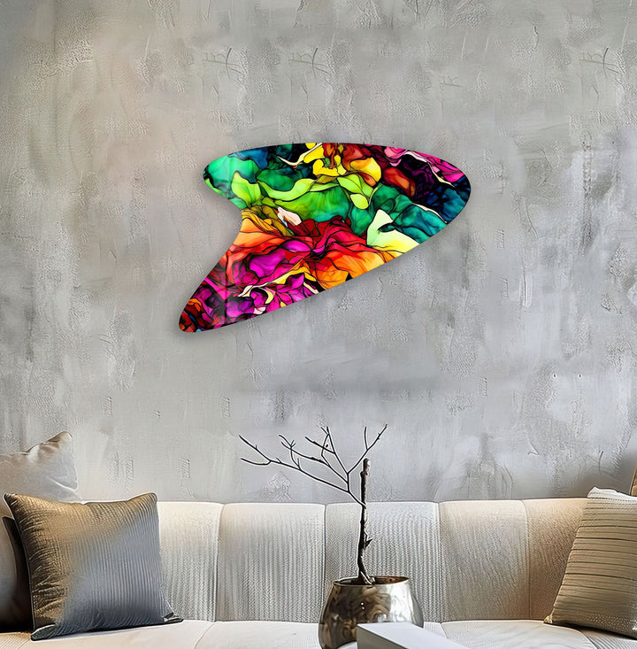 Fuchsia Watercolor Irregular Glass Wall Art, glass image printing, glass prints from photos
