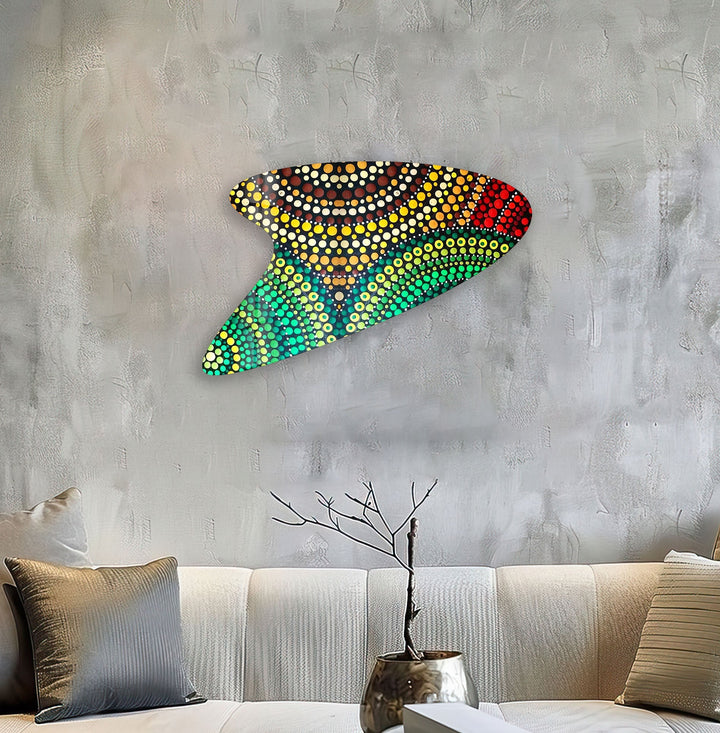 Green Mosaic Decorative Glass Wall Art, glass art painting, glass art for the Wall
