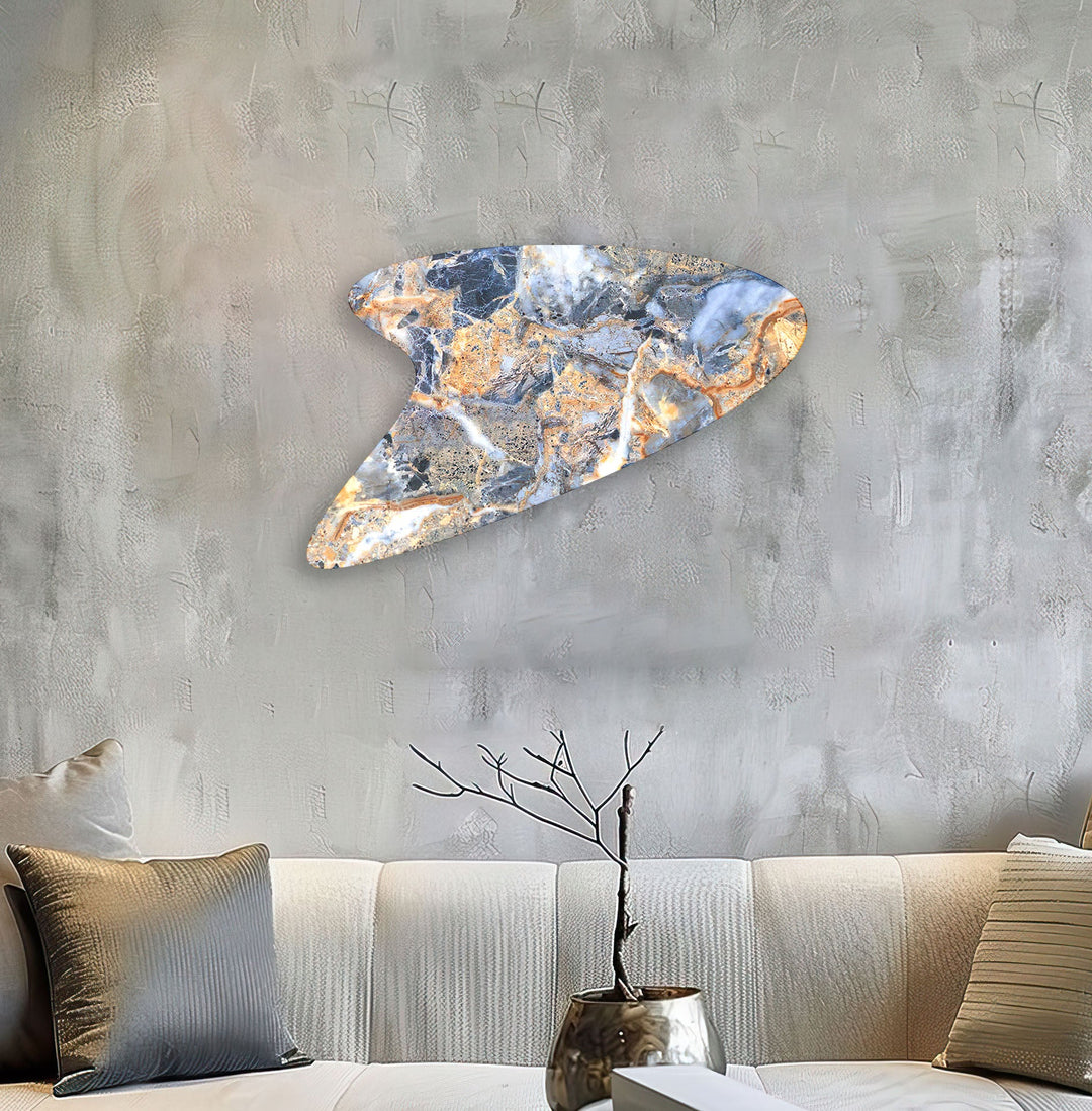 Blue Marble Modern Glass Wall Art, photo print on glass, prints on glass wall art

