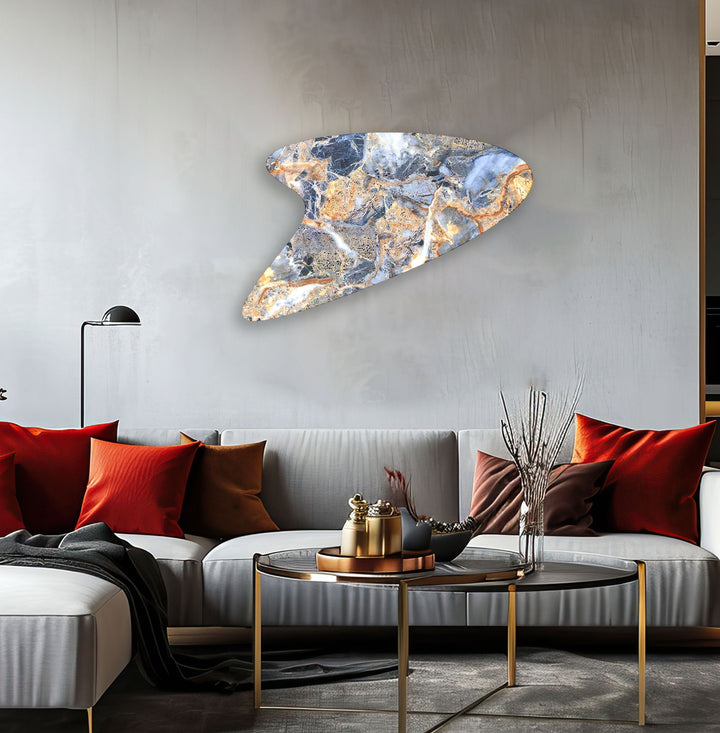 Blue Marble Modern Glass Wall Art, large glass photo prints, glass wall photos
