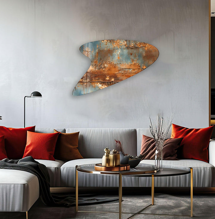 Grey Abstarct Irregular Glass Wall Art, glass art painting, glass art for the Wall
