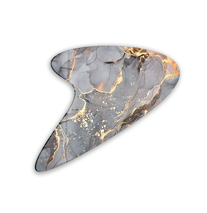Gray Alcohol Ink Irregular Glass Wall Art, glass pictures for Wall, glass prints wall art
