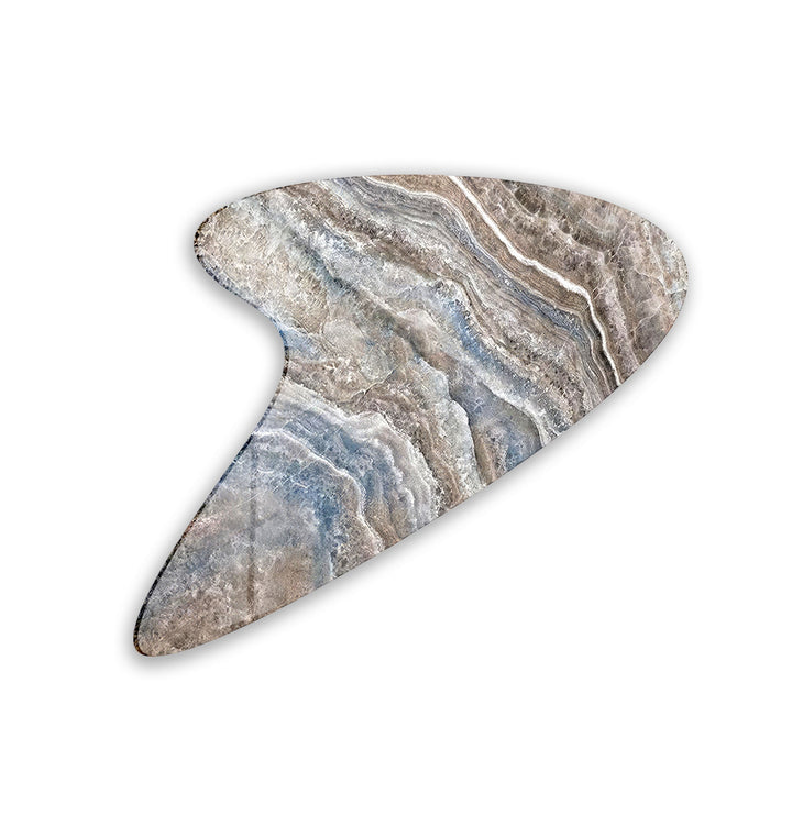 Blue & Beige Marble Irregular Glass Wall Art, glass photo prints, glass picture prints
