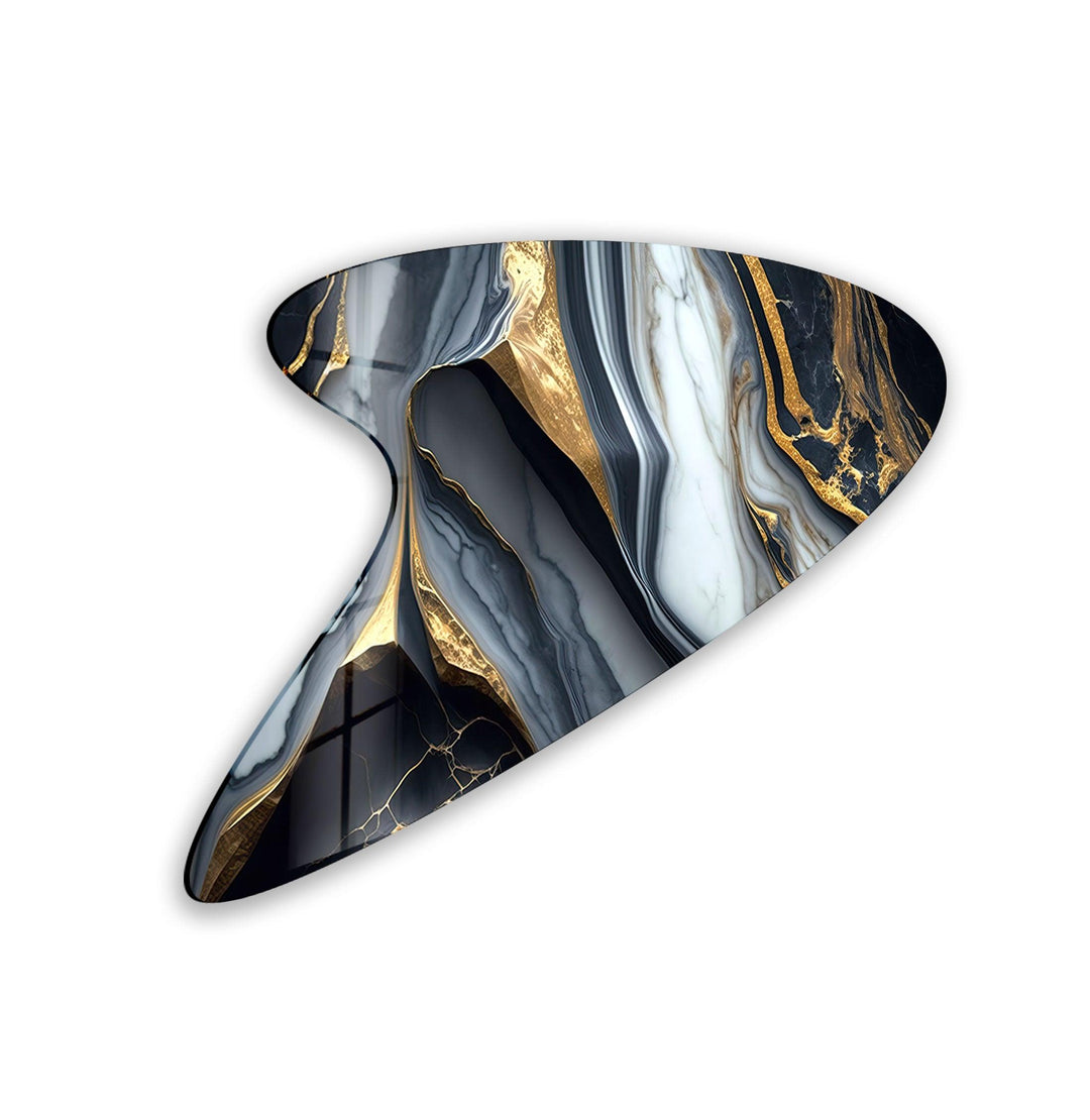 Gold Marble Modern Glass Wall Art, glass pictures for Wall, glass prints wall art
