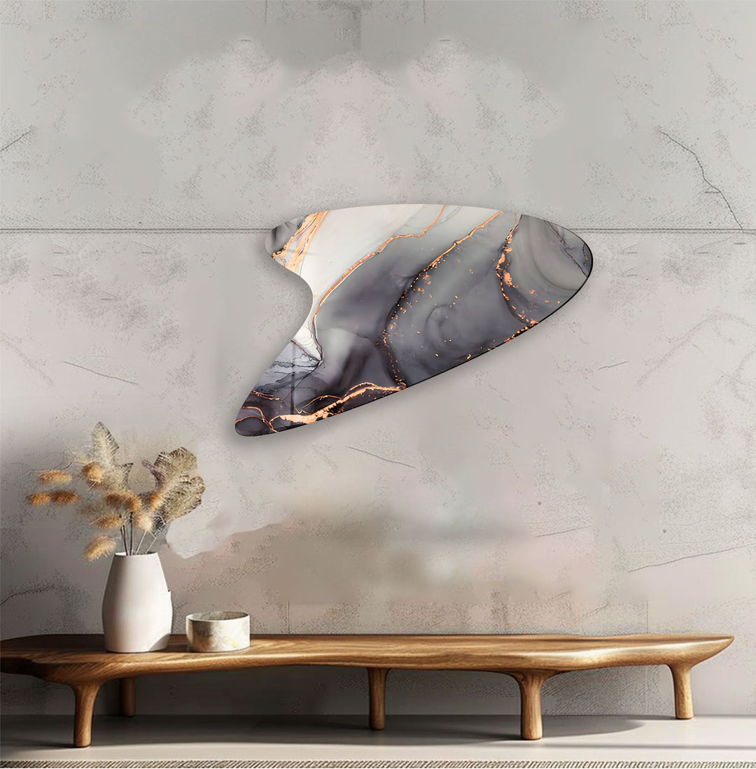 Modern Grey Alcohol Ink Glass Wall Art, art glass wall art, glass wall art pictures
