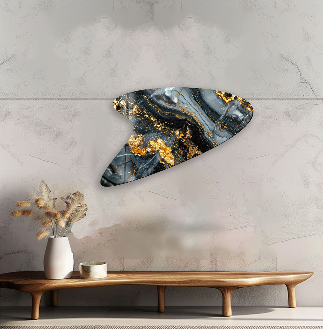 Modern Gold Marble Glass Wall Art, Glass Printing Wall Art, Print photos on glass
