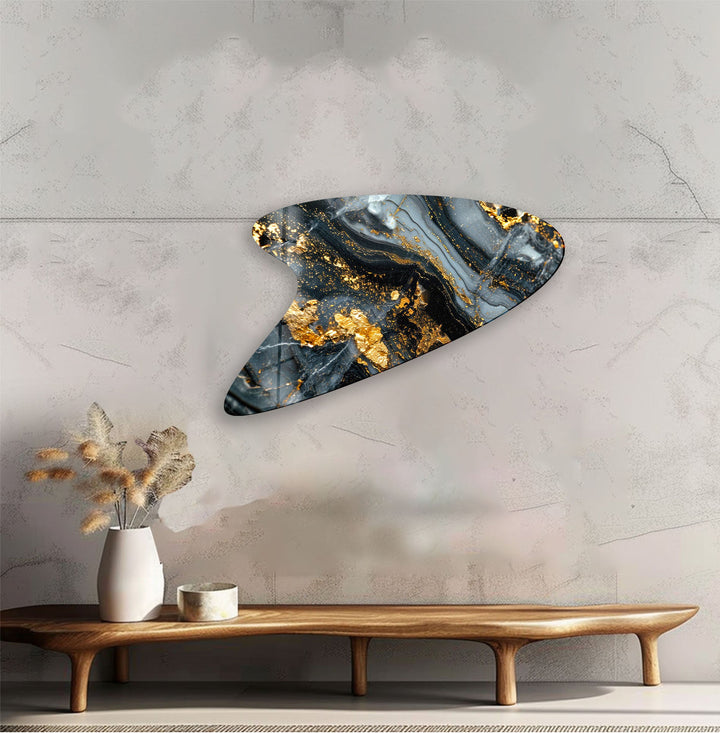 Modern Gold Marble Glass Wall Art, Glass Printing Wall Art, Print photos on glass
