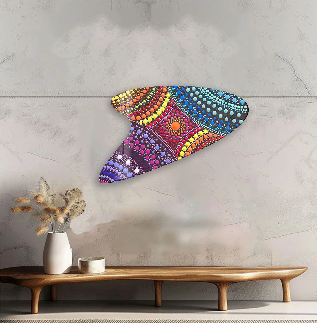 Colorful Mosaic Decorative Glass Wall Art, Glass Printing Wall Art, Print photos on glass
