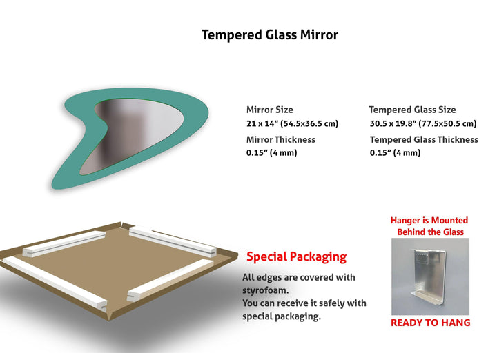 Blue - Bronze Modern Glass Wall Mirror