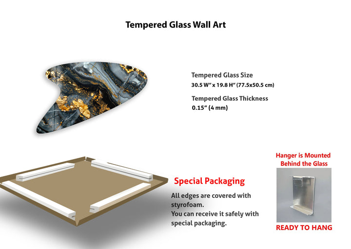 Modern Gold Marble Glass Wall Art, photo print on glass, prints on glass wall art
