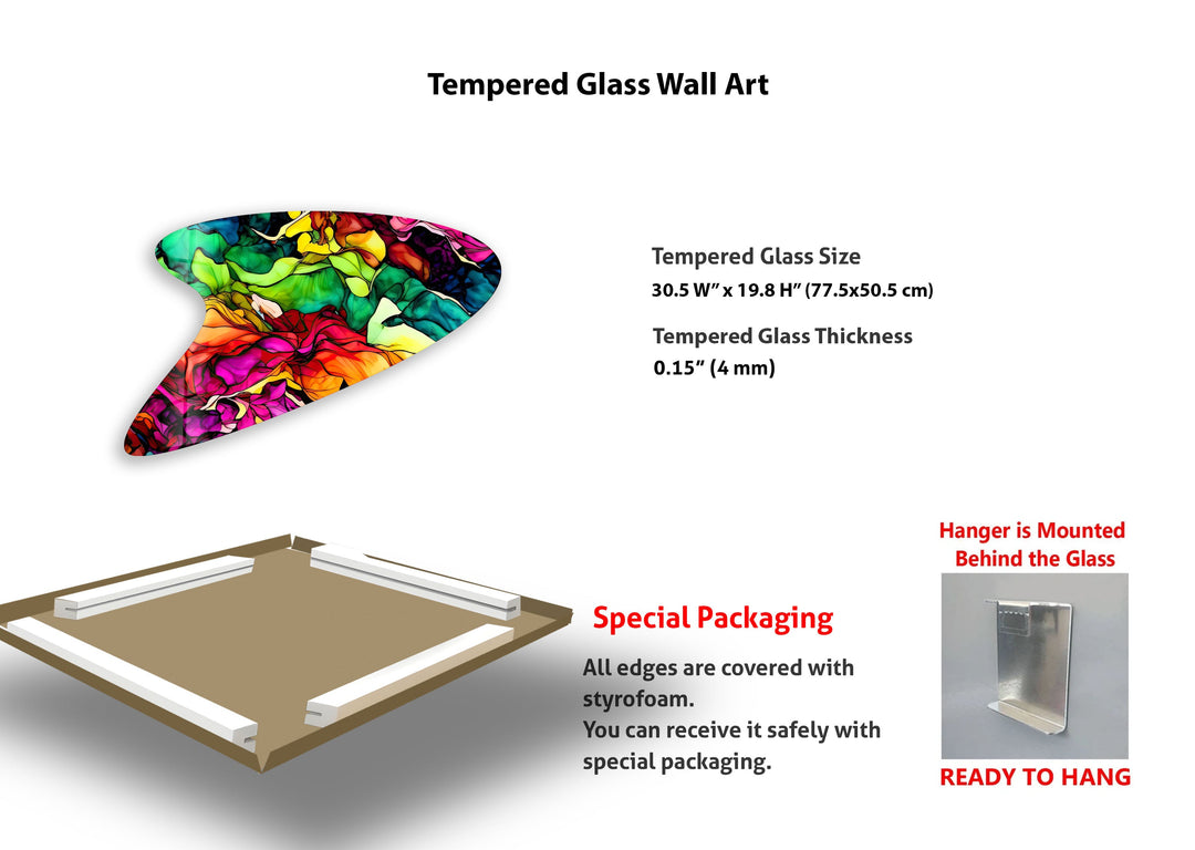 Fuchsia Watercolor Irregular Glass Wall Art, art glass wall art, glass wall art pictures
