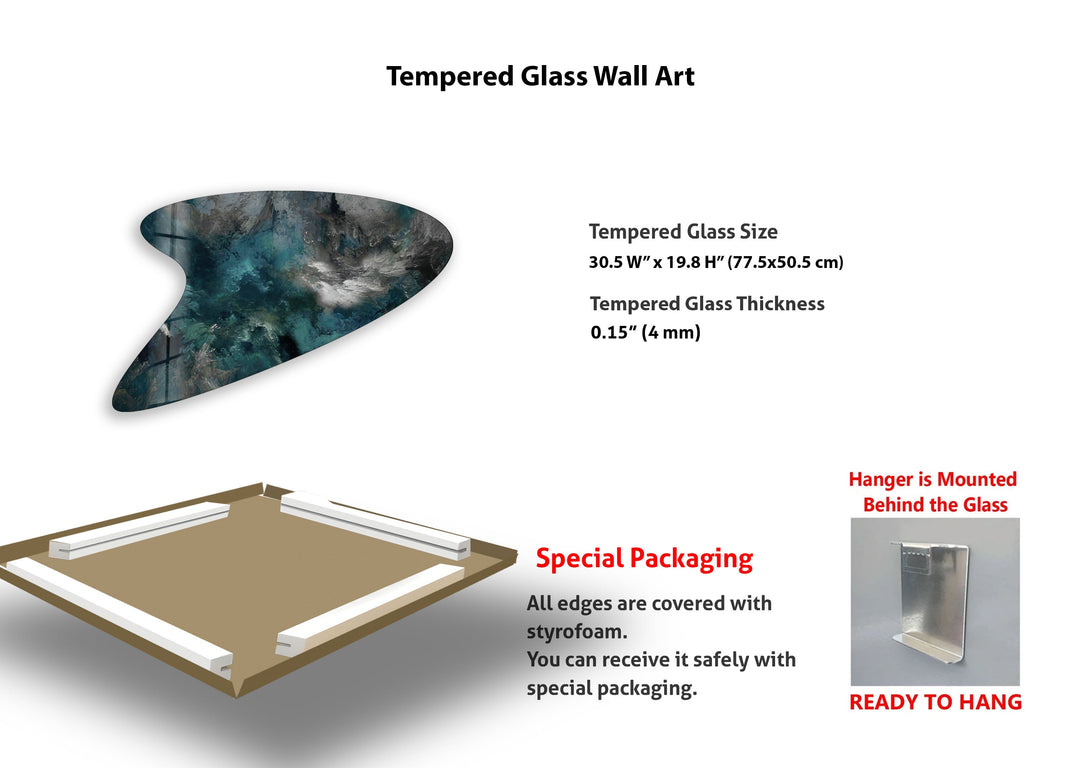 Green Abstarct Irregular Glass Wall Art, art glass wall art, glass wall art pictures
