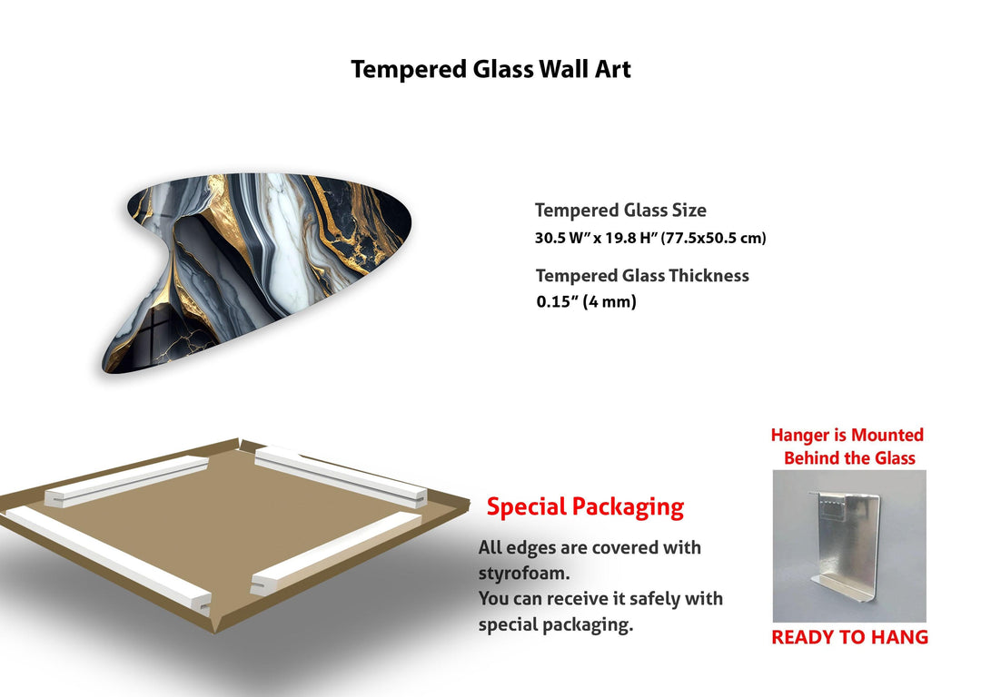 Gold Marble Modern Glass Wall Art, art glass wall art, glass wall art pictures
