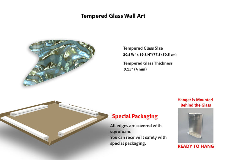 Green Abstract Irregular Glass Wall Art, art glass wall art, glass wall art pictures
