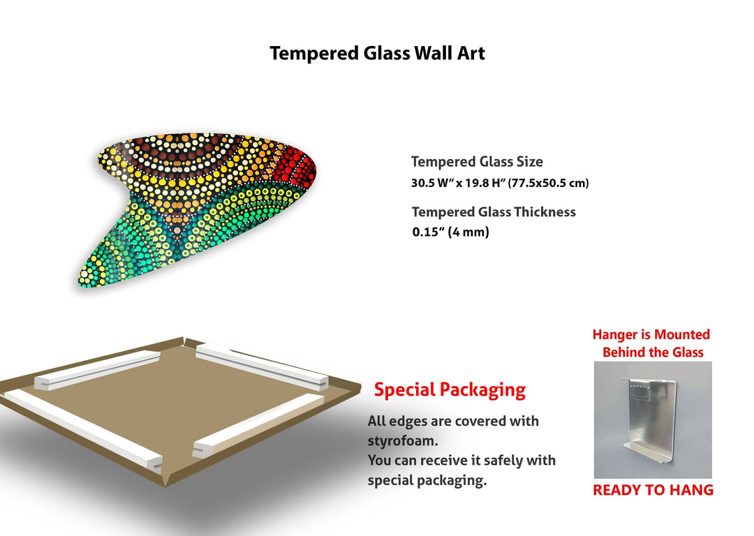 Green Mosaic Decorative Glass Wall Art, photo print on glass, prints on glass wall art
