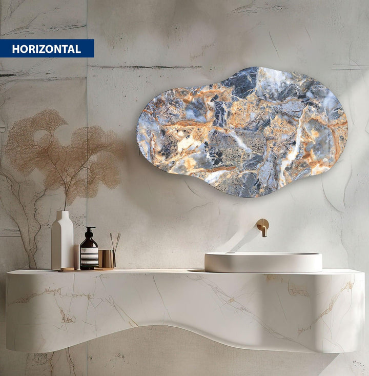 Gray With Gold Detail Glass Wall Art glass image printing, glass prints from photos
