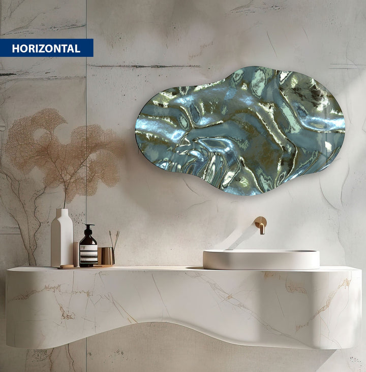 Modern Metalic Green Glass Wall Art glass image printing, glass prints from photos
