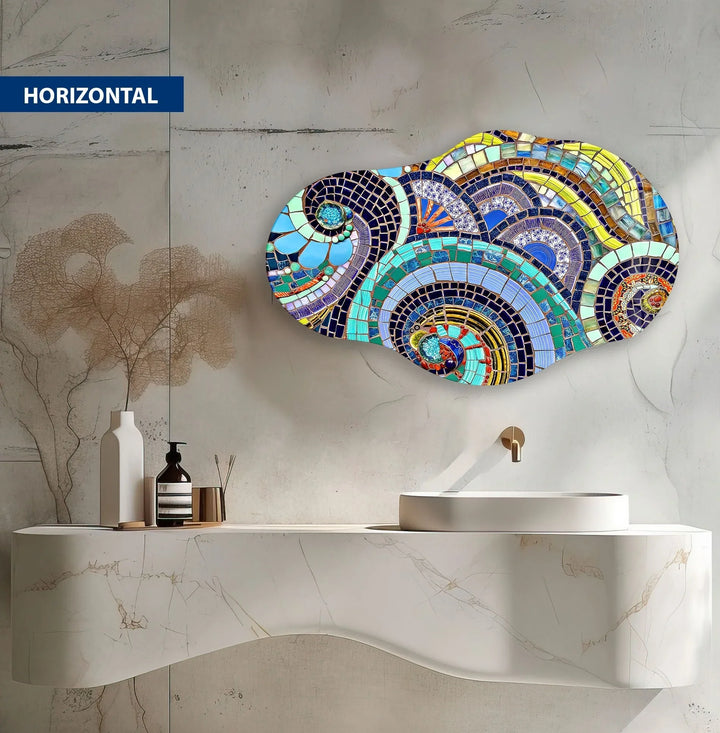 Shaped Mosaic Colorful Glass Wall Art glass image printing, glass prints from photos

