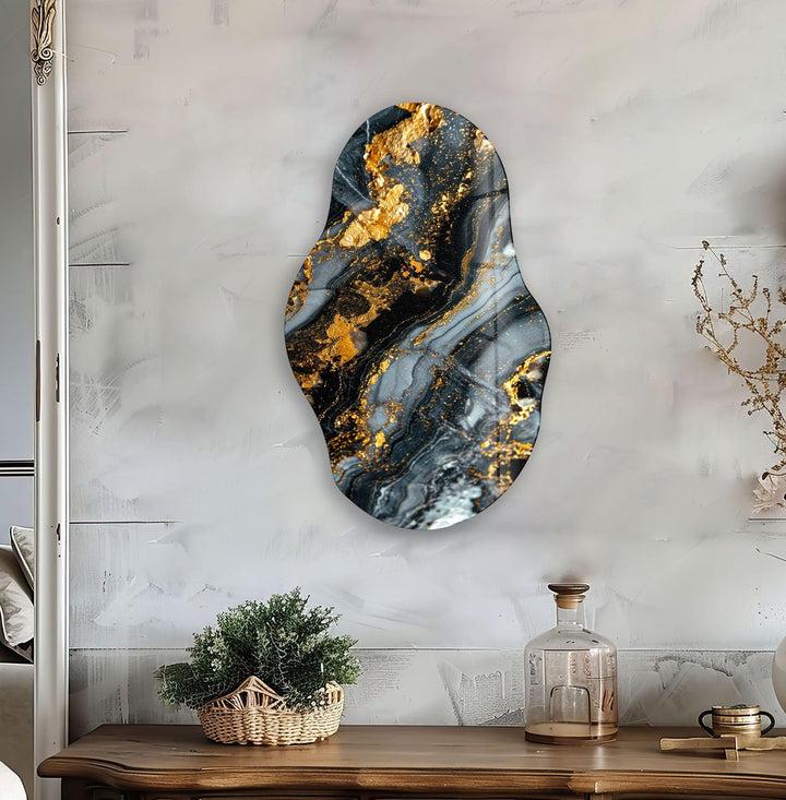 Gold Details Glass Wall Art stained glass wall art, stained glass wall decor
