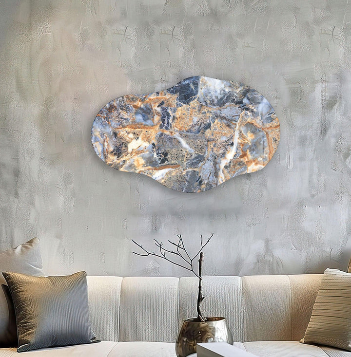 Gray With Gold Detail Glass Wall Art custom glass pictures, glass art prints
