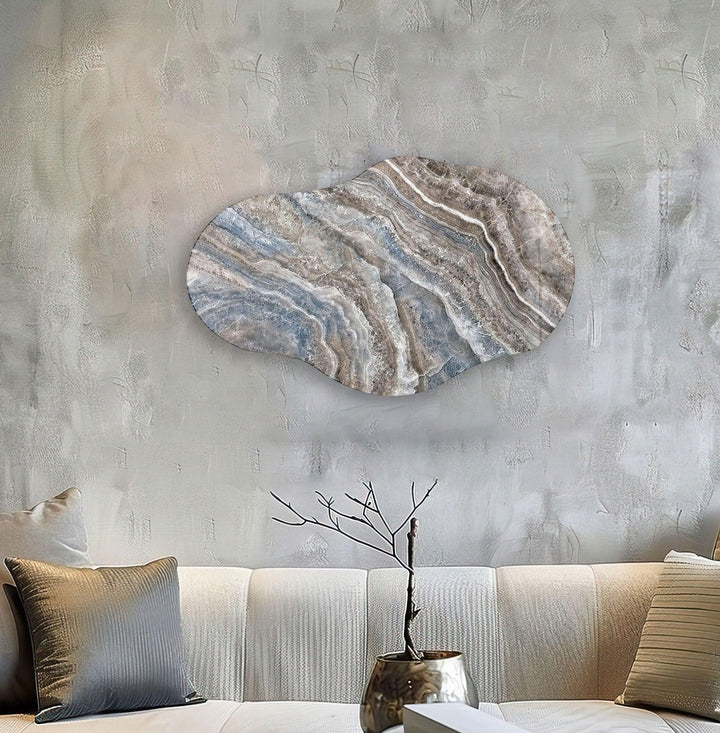 Modern Gray And Blue Marble Glass Wall Art photo print on glass, prints on glass wall art
