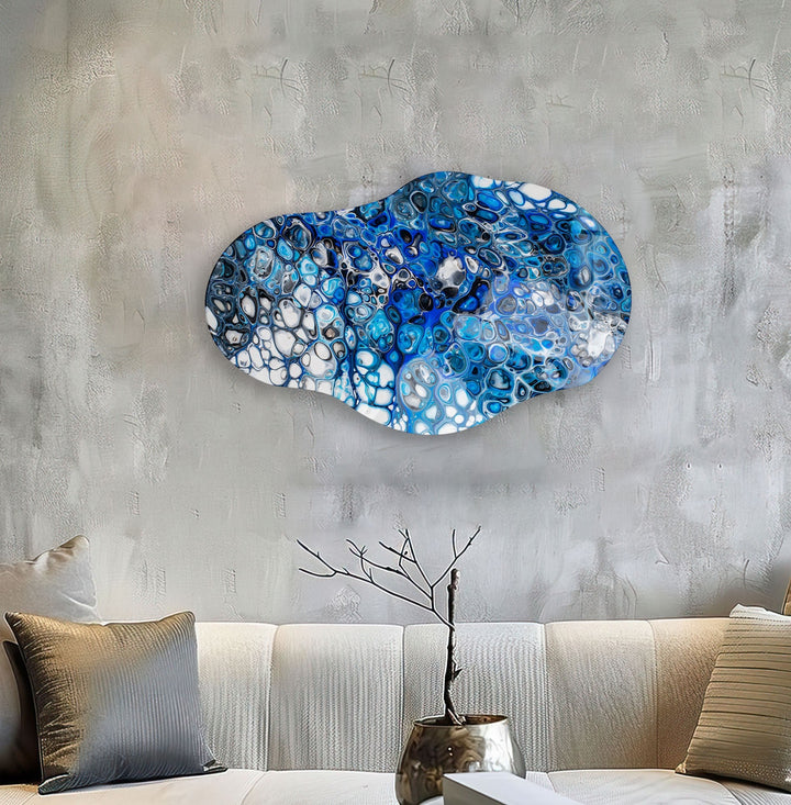 Blue Absracts Glass Wall Art glass image printing, glass prints from photos