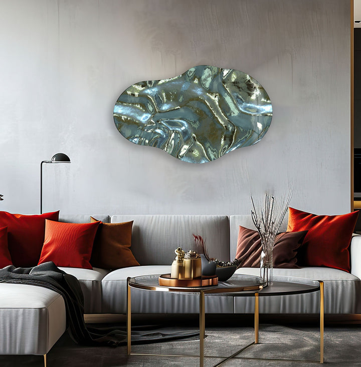 Modern Metalic Green Glass Wall Art custom glass photo prints, large glass prints