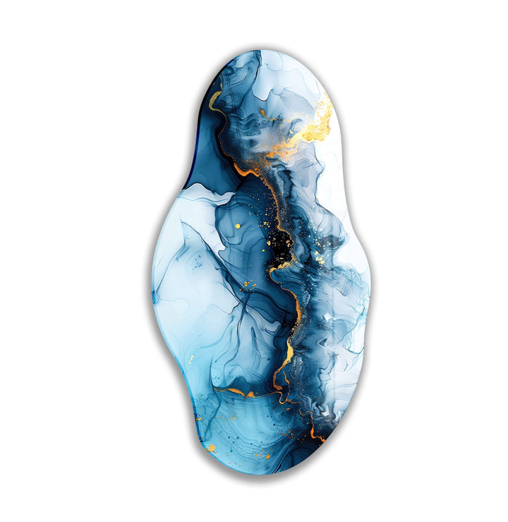 Blue Alcoholink Glass Wall Art photo print on glass, prints on glass wall art
