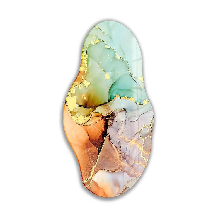Colored With Gold Accents Stained Glass Wall Art glass image printing, glass prints from photos