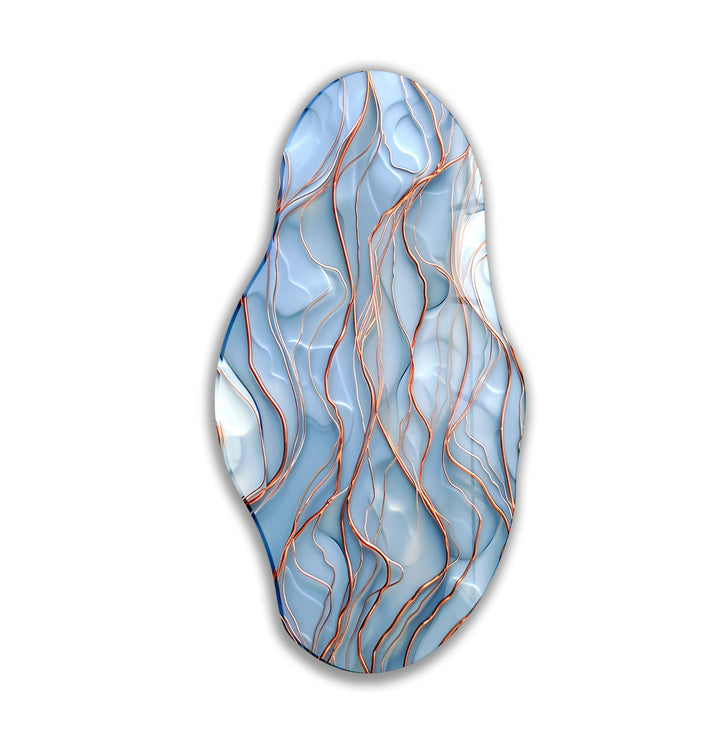Gold Detail Blue Abstract Glass Wall Art glass image printing, glass prints from photos
