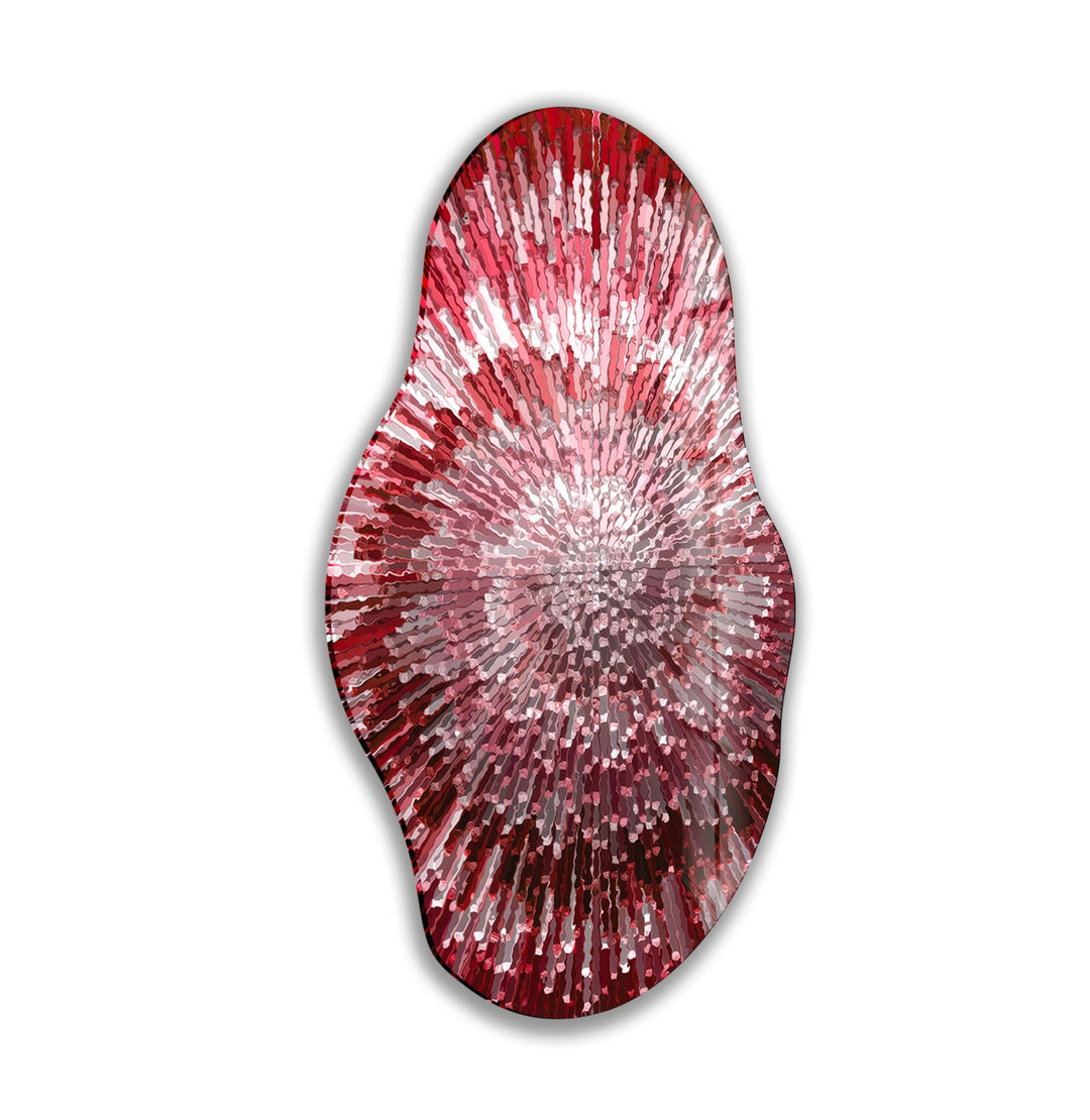 Unregelmäßige ovale rote Buntglas-Wandkunst