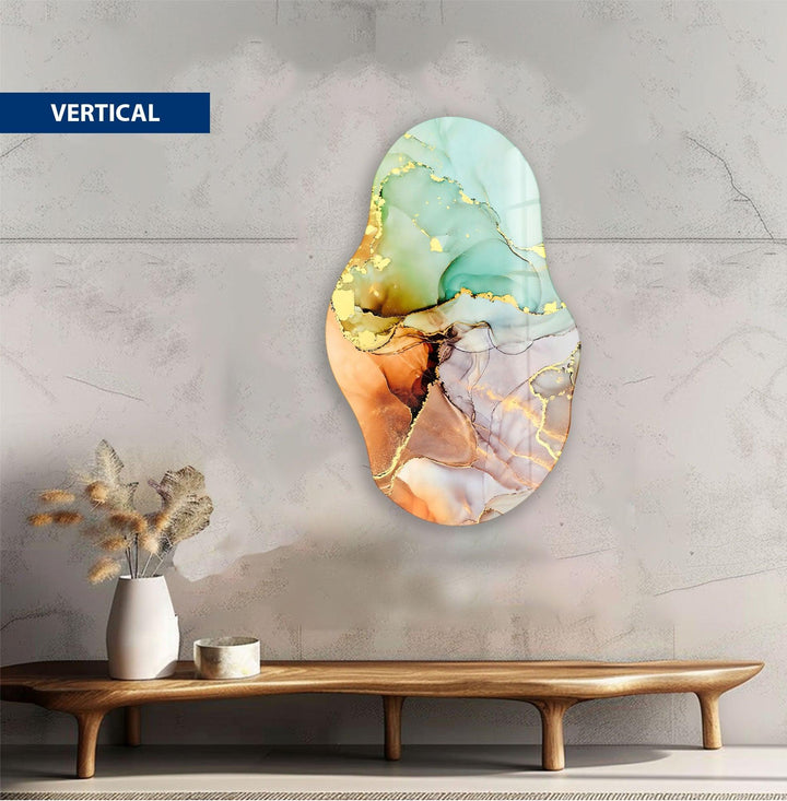 Colored With Gold Accents Stained Glass Wall Art art glass wall art, glass wall art pictures