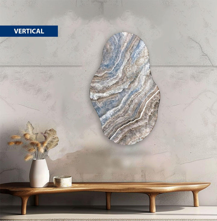 Modern Gray And Blue Marble Glass Wall Art glass pictures for Wall, glass prints wall art
