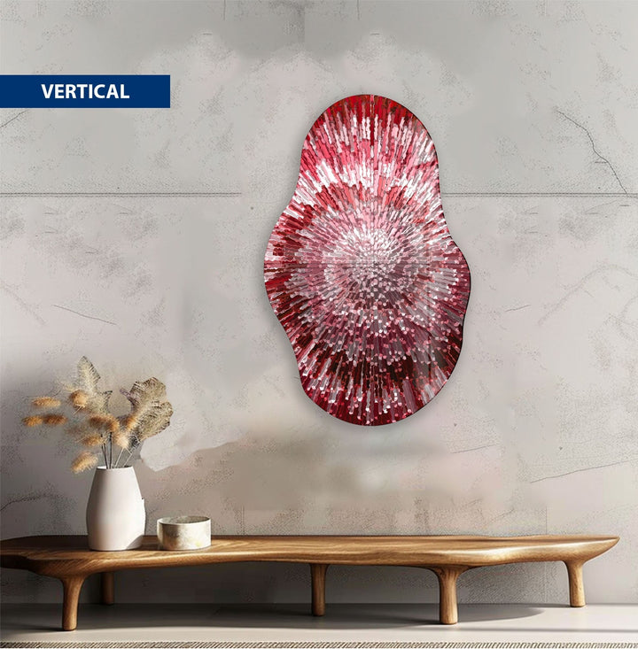Unregelmäßige ovale rote Buntglas-Wandkunst