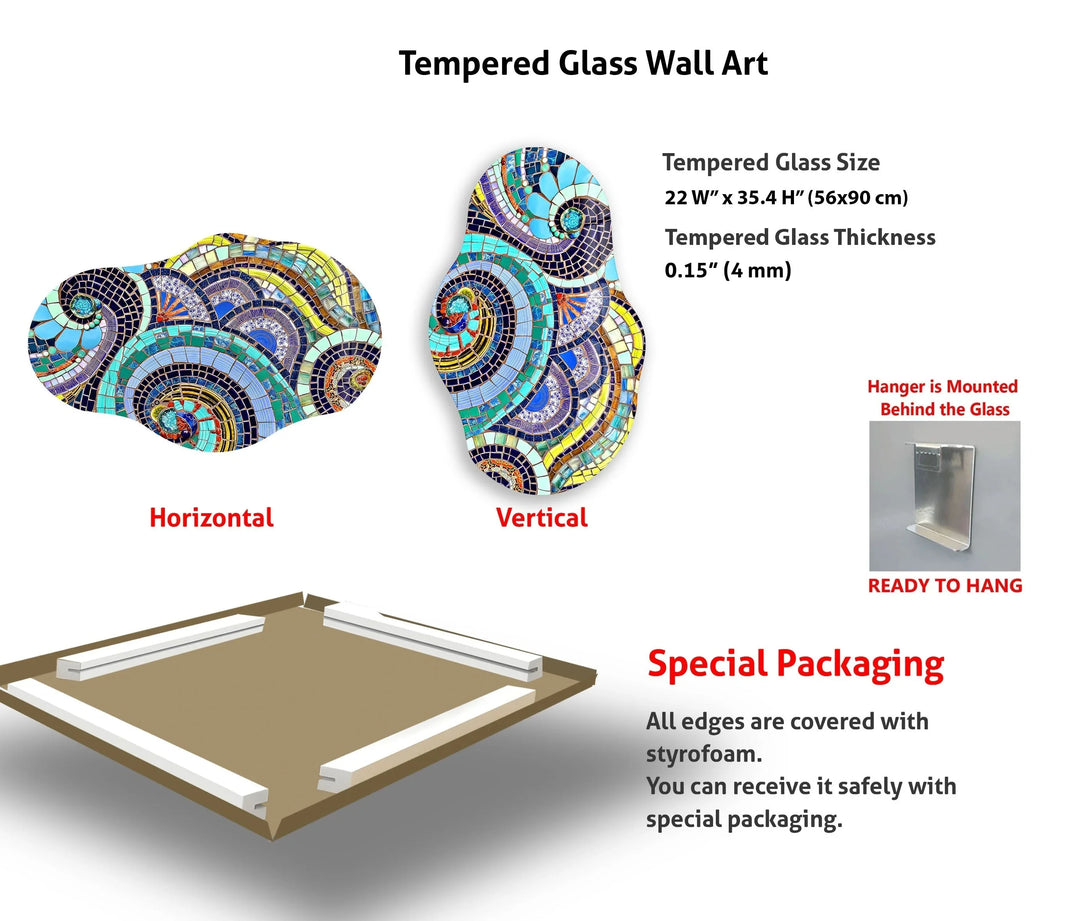 Shaped Mosaic Colorful Glass Wall Art - MyPhotoStation