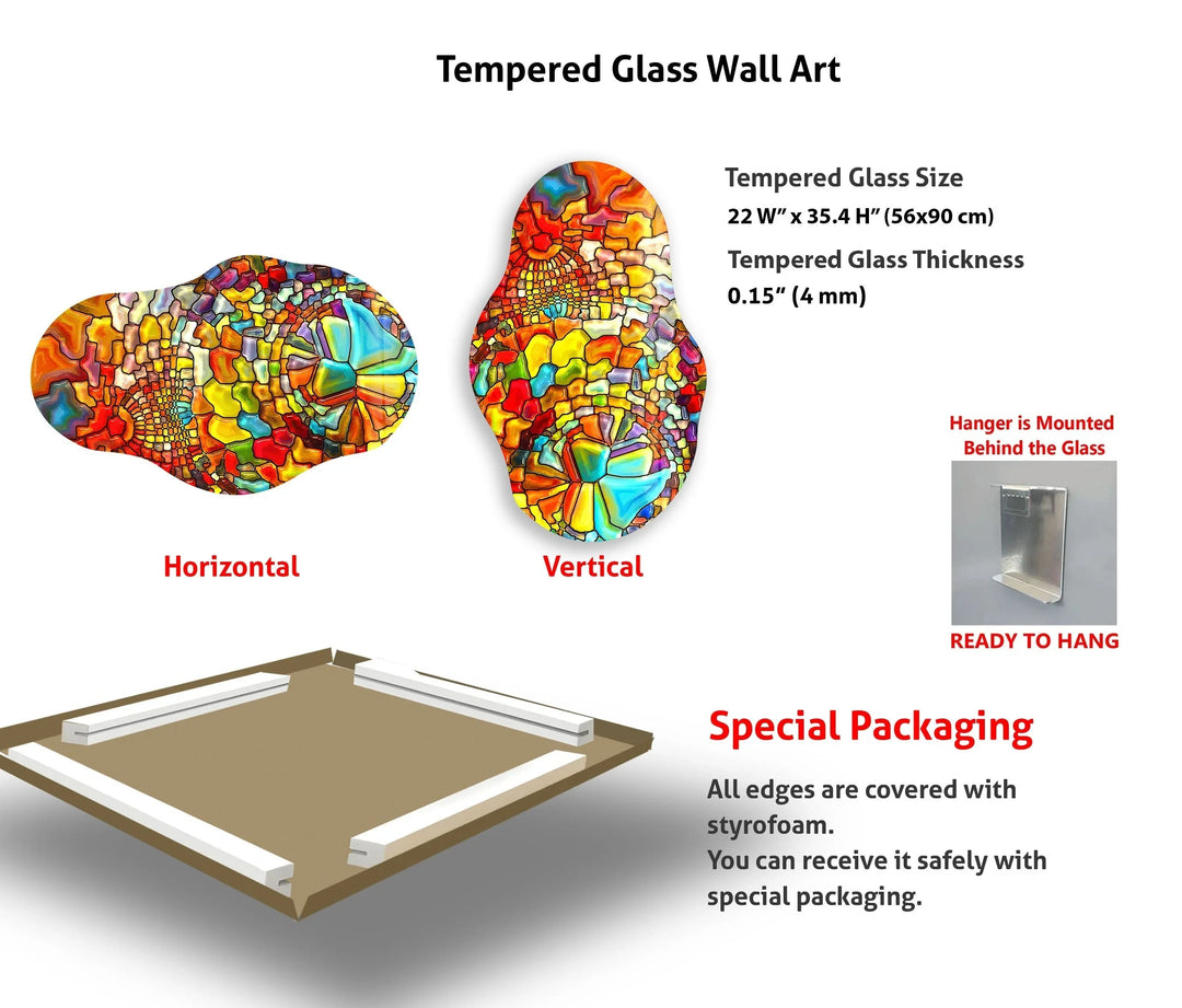 Red Detail Stained Glass Wall Art - MyPhotoStation