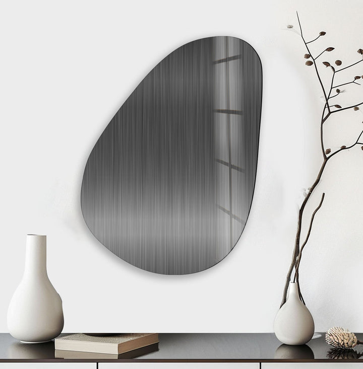 Gray Metal Panel Abstract Glass Wall Art, glass image printing, glass prints from photos
