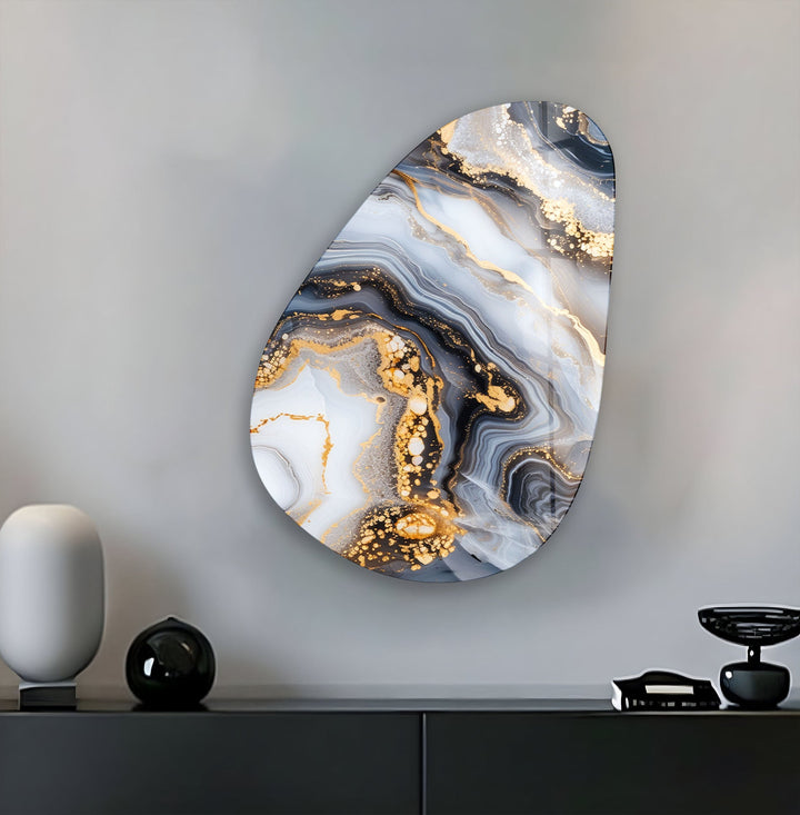 Gold Accent Marble Glass Wall Art, art glass wall art, glass wall art pictures

