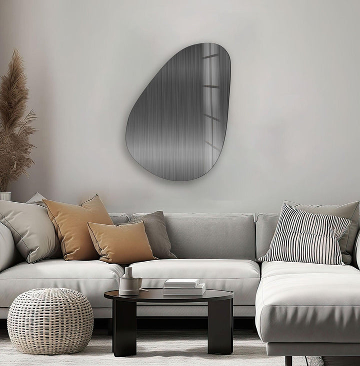Gray Metal Panel Abstract Glass Wall Art, glass photo prints, glass picture prints
