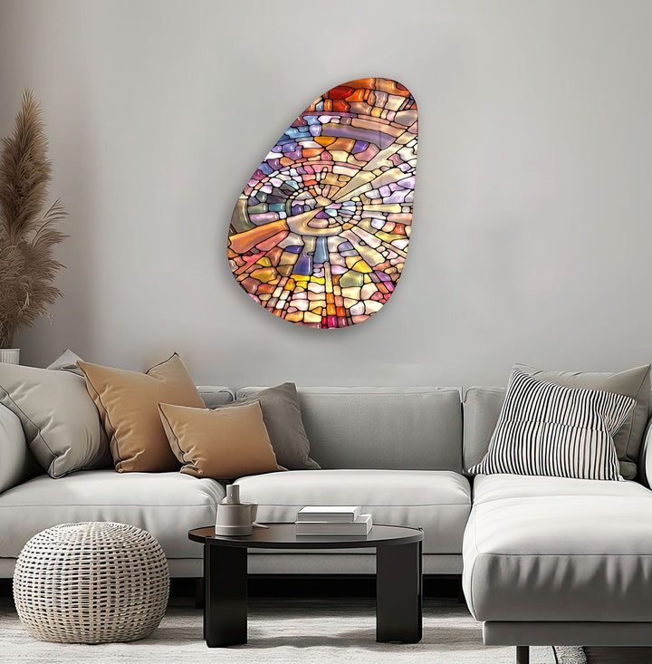Modern Stained Colorful Glass Wall Art, glass art painting, glass art for the Wall
