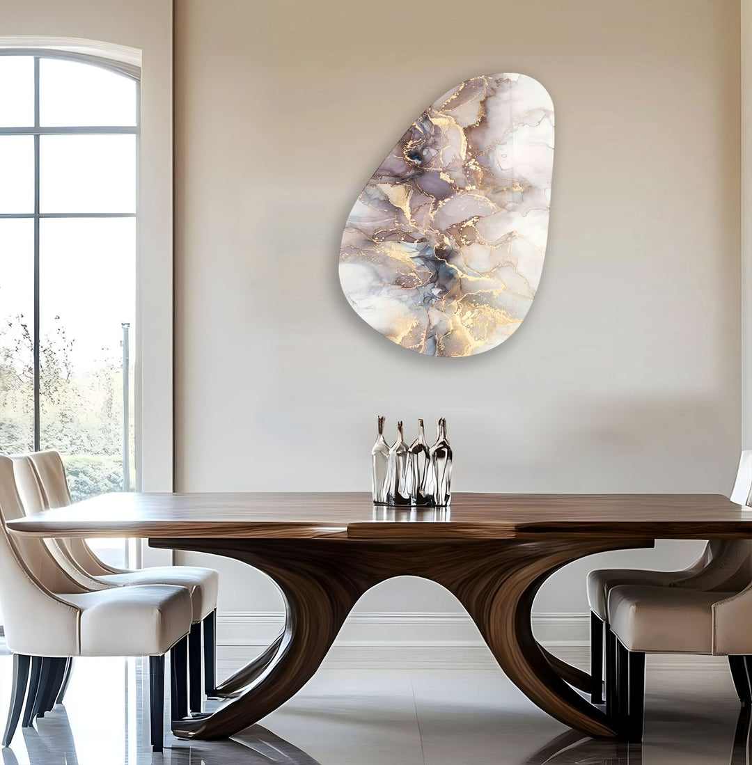 Light Brown Watercolor Glass Wall Art, glass art painting, glass art for the Wall
