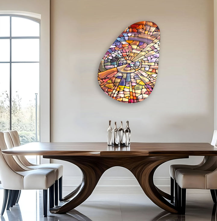 Modern Stained Colorful Glass Wall Art, stained glass wall art, stained glass wall decor

