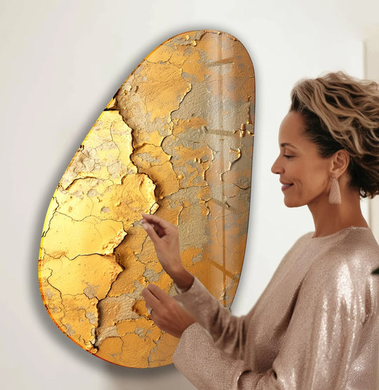 Gold Accent Abstract Glass Wall Art, glass wall decor, glass wall art decor
