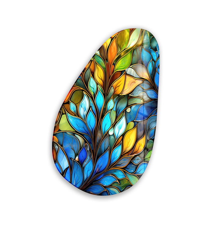 Modern Blue Stained Glass Wall Art, glass pictures for Wall, glass prints wall art

