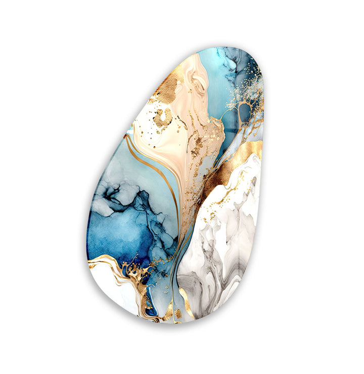 Blue Watercolor Abstract Glass Wall Art, glass image printing, glass prints from photos
