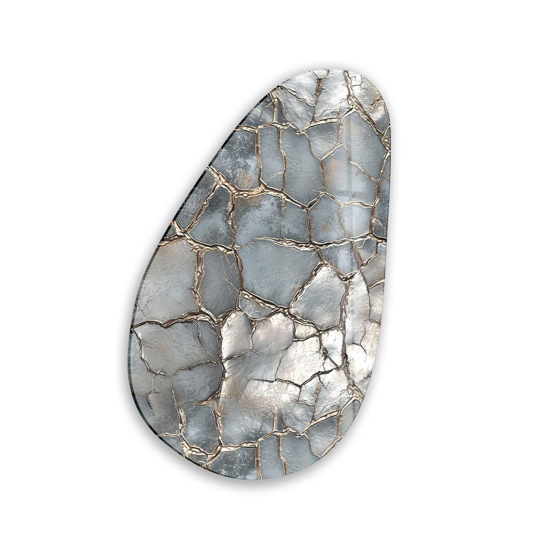 Modern Silver Abstract Glass Wall Art, large glass photo prints, glass wall photos
