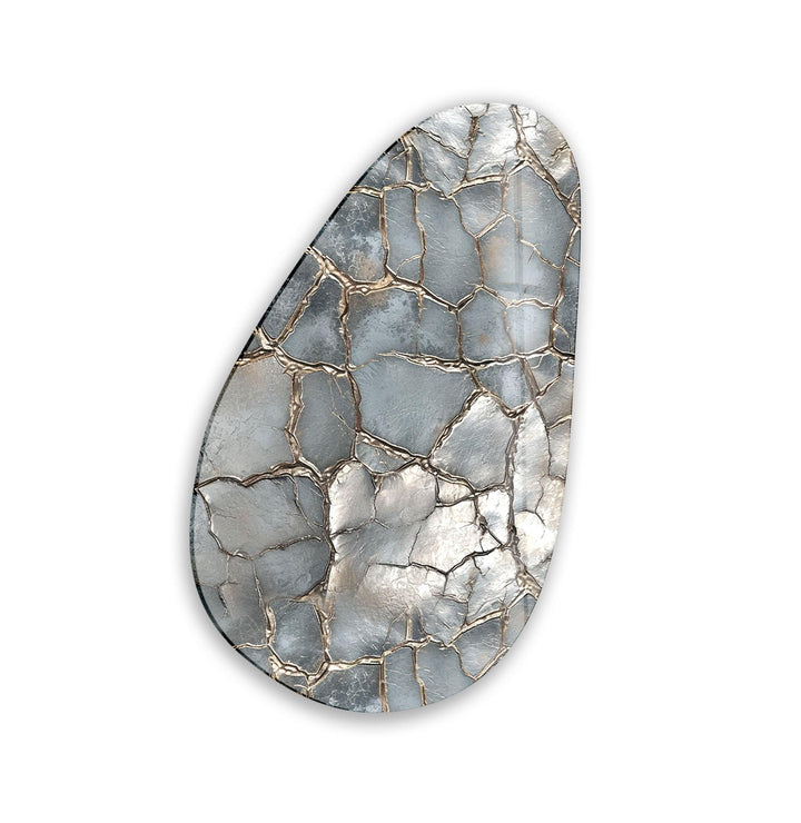 Modern Silver Abstract Glass Wall Art, large glass photo prints, glass wall photos
