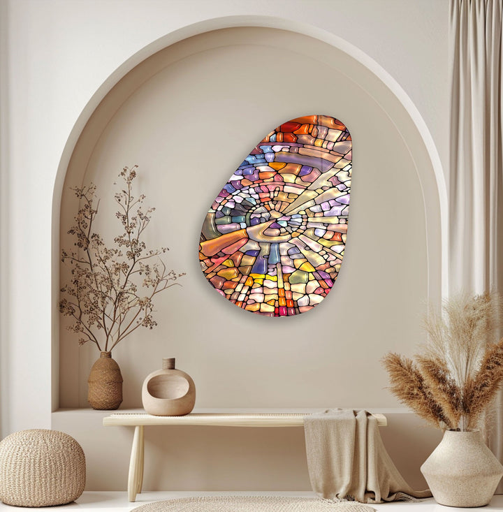 Modern Stained Colorful Glass Wall Art, glass image printing, glass prints from photos
