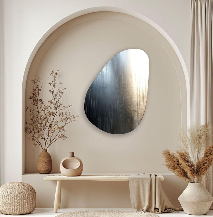 Metallic Gray Abstract Glass Wall Art, glass photo prints, glass picture prints
