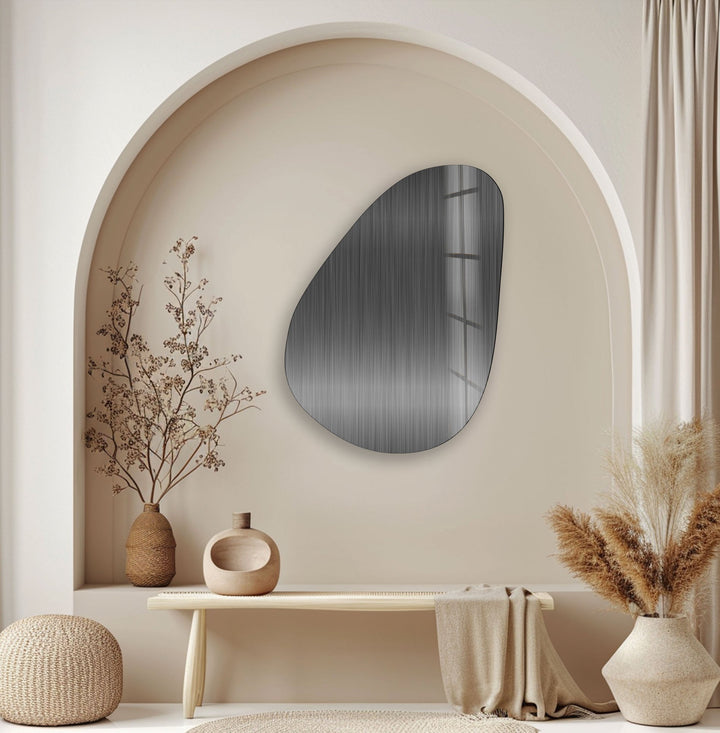 Gray Metal Panel Abstract Glass Wall Art, art glass wall art, glass wall art pictures
